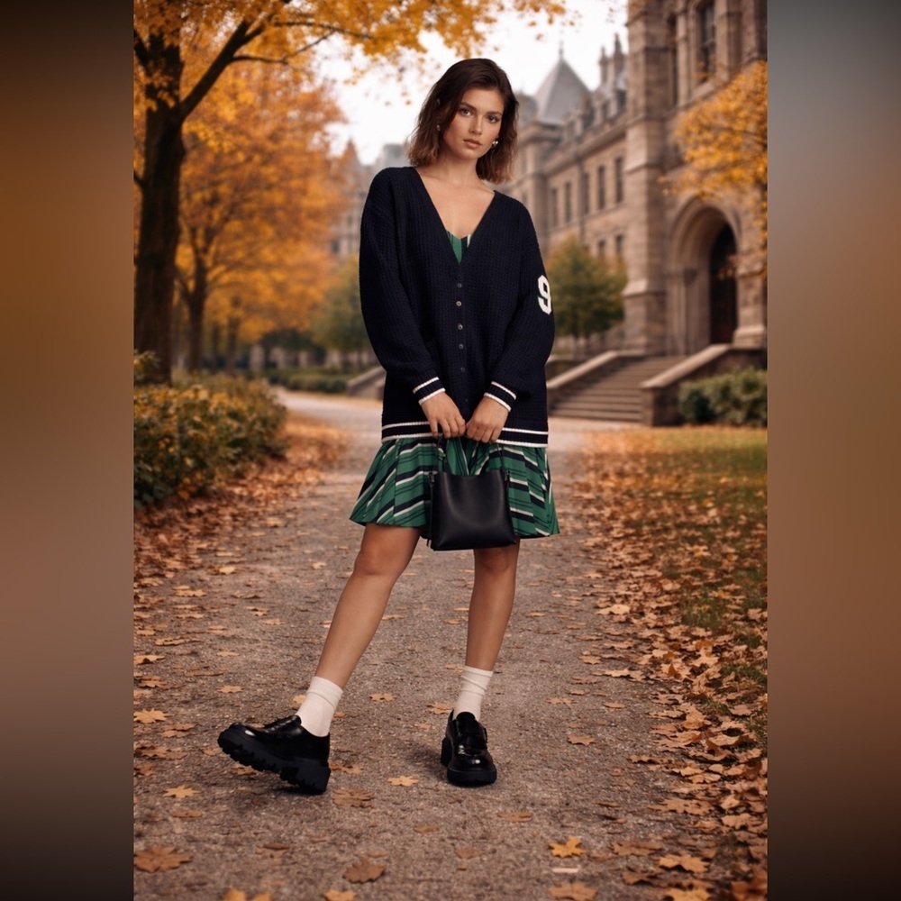 🌺SUPER RARE🌺Anthropologie NWT Slouchy Varsity Cardigan Dress size XL.